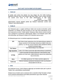 1 İŞ NET SABİT TELEFON HİZMETLERİ S&Ouml;ZLEŞMESİ 1