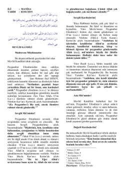 ĠLĠ : MANĠSA TARĠH : 02/01/2015 Muhterem M&uuml;sl&uuml;manlar Bu