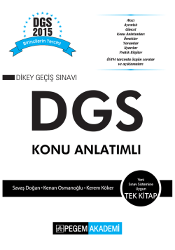 DGS Konu Anlatımlı 2015