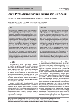 D&ouml;viz Piyasasının Etkinliği: T&uuml;rkiye i&ccedil;in Bir Analiz