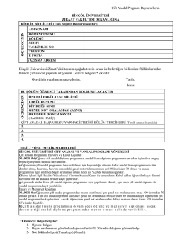 &Ccedil;iftanadal Programı Başvuru Dilek&ccedil;esi
