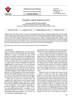 Triumph or tragedy: progress in cancer - Scientific Journals