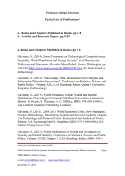 Professor Orhan G&uuml;venen - Bilkent University