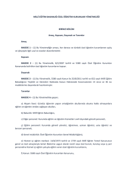 MİLL&Icirc; EĞİTİM BAKANLIĞI &Ouml;ZEL &Ouml;ĞRETİM KURUMLARI