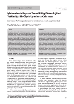 İşletmelerde Kaynak Temelli Bilgi Teknolojileri