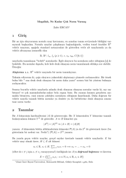  Giriş  Tanımlar