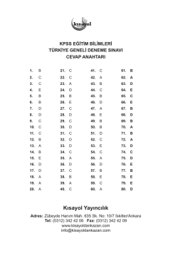 KPSS Eğitim Bilimleri T&uuml;rkiye Geneli Deneme Sınavı 1 &Ccedil;&ouml;z&uuml;mleri