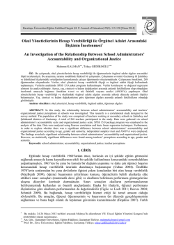 Okul Y&ouml;neticilerinin Hesap Verebilirliği ile &Ouml;rg&uuml;tsel Adalet