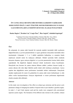 &ouml;n yanma odalı benzinli bir motorda karışımın fakirleşme