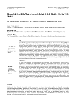 Gelişmiş bir finansal sistemin varlığı, tasarrufların