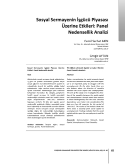 Sosyal Sermayenin İşg&uuml;c&uuml; Piyasası &Uuml;zerine Etkileri