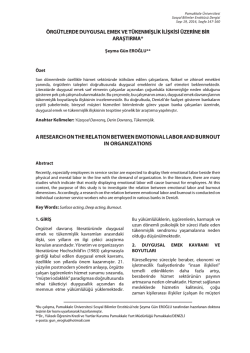 örgütlerde duygusal emek ve tükenmişlik ilişkisi