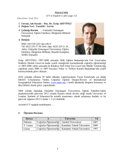 Do&ccedil;. Dr. Ey&uuml;p ARTVİNLİ - Eğitim Fak&uuml;ltesi