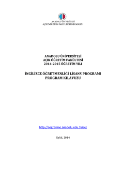ingilizce &ouml;ğretmenliği lisans programı program kılavuzu