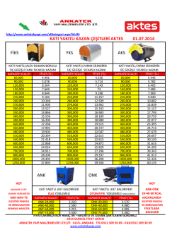 Ürün Fiyat Listesini görmek için tıklayınız.