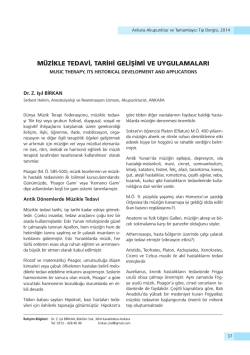 m&uuml;zikle tedavi, tarihi gelişimi ve uygulamaları