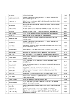 ad-soyad atanılan kurum puan 1 beg&uuml;m karademir