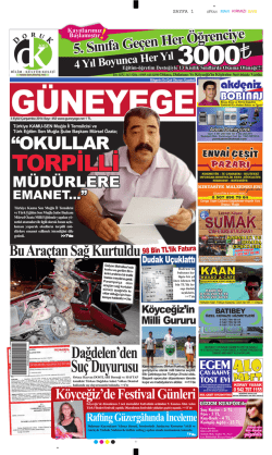 03 Eyl&uuml;l 2014 - G&uuml;ney Ege Gazetesi