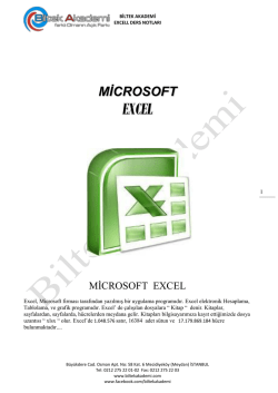 Microsoft Excel Ders Notu 3