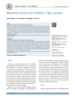 Muhtemel Amnion Sıvı Embolisi: Olgu Sunumu