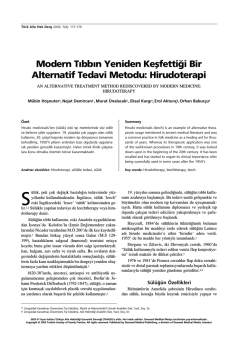 PDF - Modern Tıbbın Yeniden Keşfettiği Bir Alternatif Tedavi Metodu
