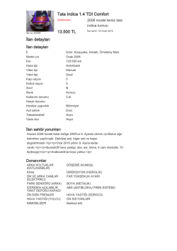 Tata Indica 1.4 TDI Comfort 13.500 TL İlan detayları