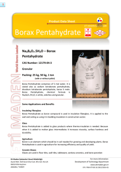 Borax Pentahydrate - Eti Maden İşletmeleri