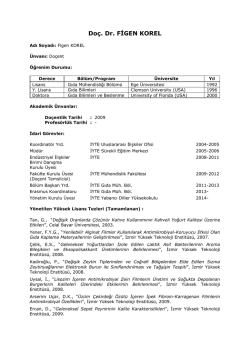 Do&ccedil;. Dr. FİGEN KOREL - gıda m&uuml;hendisliği