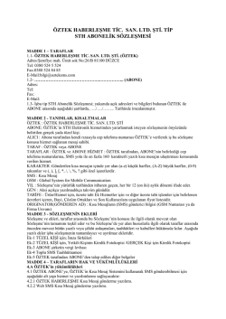 Abonelik S&ouml;zleşmesi