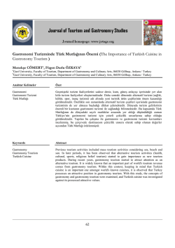 Gastronomi Turizminde T&uuml;rk Mutfağının &Ouml;nemi