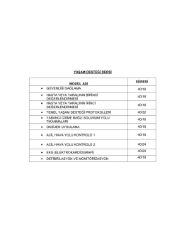 Yaşam Desteği Dersi Bilgi Formu - Meslek&icirc; ve Teknik Eğitim Genel