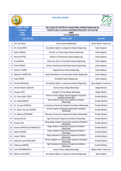 katılımcı listesi d&uuml;zen. birim dış ilişkiler eğitim ve araştırma dairesi