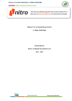Hakkari Ili Doğa Turizmi Master Planı - Van