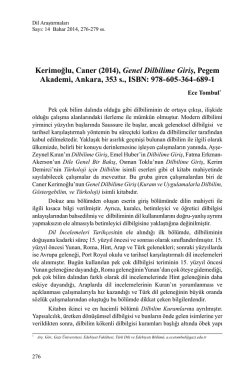 (2014), Genel Dilbilime Giriş, Pegem Akademi
