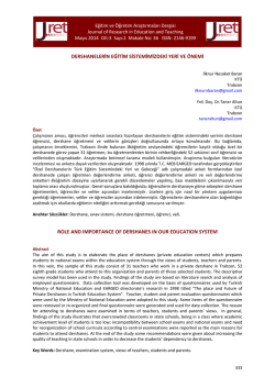 Makale - Eğitim ve &Ouml;ğretim Araştırmaları Dergisi