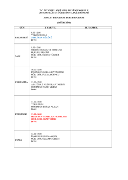 tc istanbul şişli meslek y&uuml;ksekokulu 2014