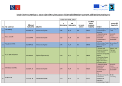 İZMİR &Uuml;NİVERSİTESİ 2014-2015 G&Uuml;Z D&Ouml;NEMİ ERASMUS