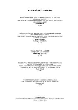 İ&Ccedil;İNDEKİLER/CONTENTS
