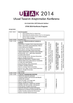 UTAK 2014 Konferans Programı
