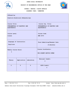 EEE 2073 Fundamentals Of Electric And Electronics