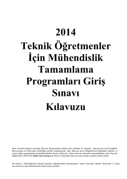 2014 Teknik &Ouml;ğretmenler İ&ccedil;in M&uuml;hendislik Tamamlama Programları