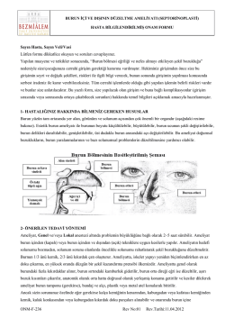 burun estetiği ameliyatı / rinoplasti / septorinoplasti