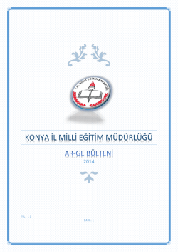 konya ar-ge b&uuml;lteni 2014 - konya il mill&icirc; eğitim m&uuml;d&uuml;rl&uuml;ğ&uuml;