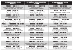 20 HAZİRAN 2014 CUMA SEYHAN 21 HAZİRAN 2014 CUMARTESİ
