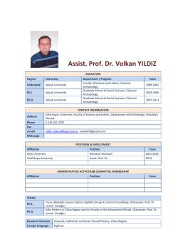 Assist. Prof. Dr. Volkan YILDIZ