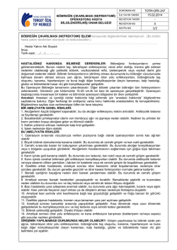 OPERASYONU HASTA BİLGİLENDİRİLMİŞ ONAM BELGESİ