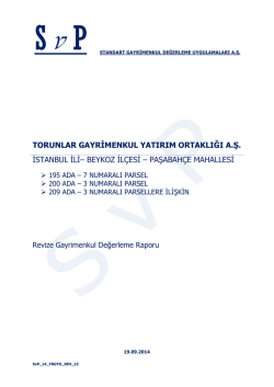 Paşabah&ccedil;e Arsa revize değerleme raporu