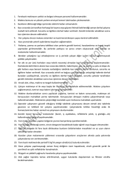 Fore Kazık Makinası Kullanma Talimatı