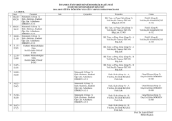 2014-2015 G&uuml;z D&ouml;nemi Ders Programı