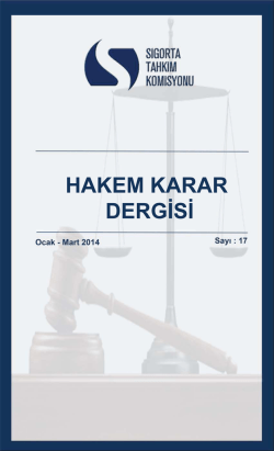Mart 2014 tarihli Hakem Karar Dergisini incelemek i&ccedil;in tıklayınız